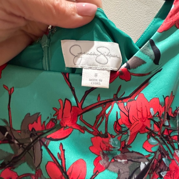 Gorgeous dress green and red satin, Jessica Simpson - Picture 3 of 3